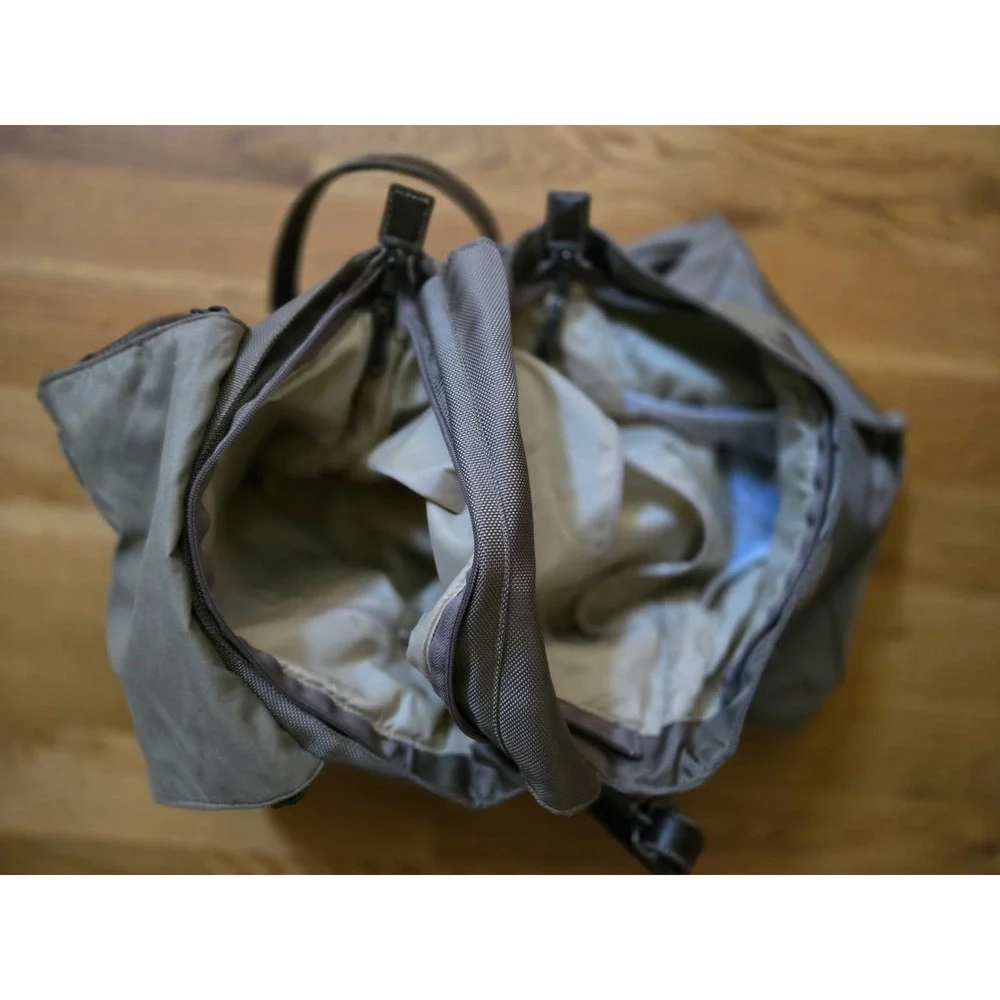 Korbie 3-in-1 Convertible Diaper Bag, Backpack, & Bassinet Station - Brown/Gray